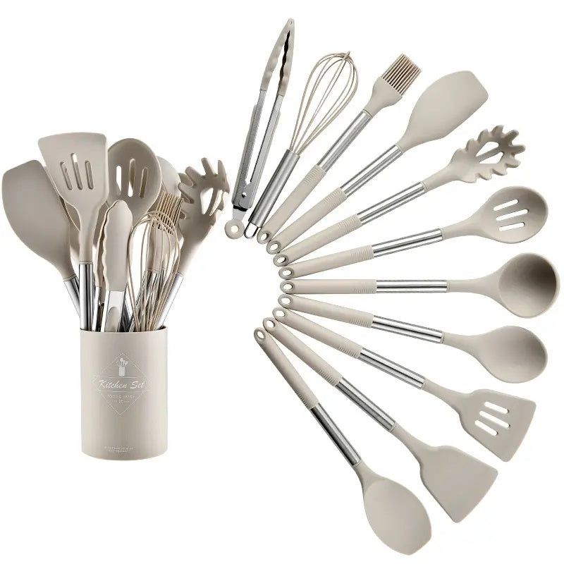 12-Piece Silicone Kitchen Utensil Set Durable, Heat-Resistant & Stylish