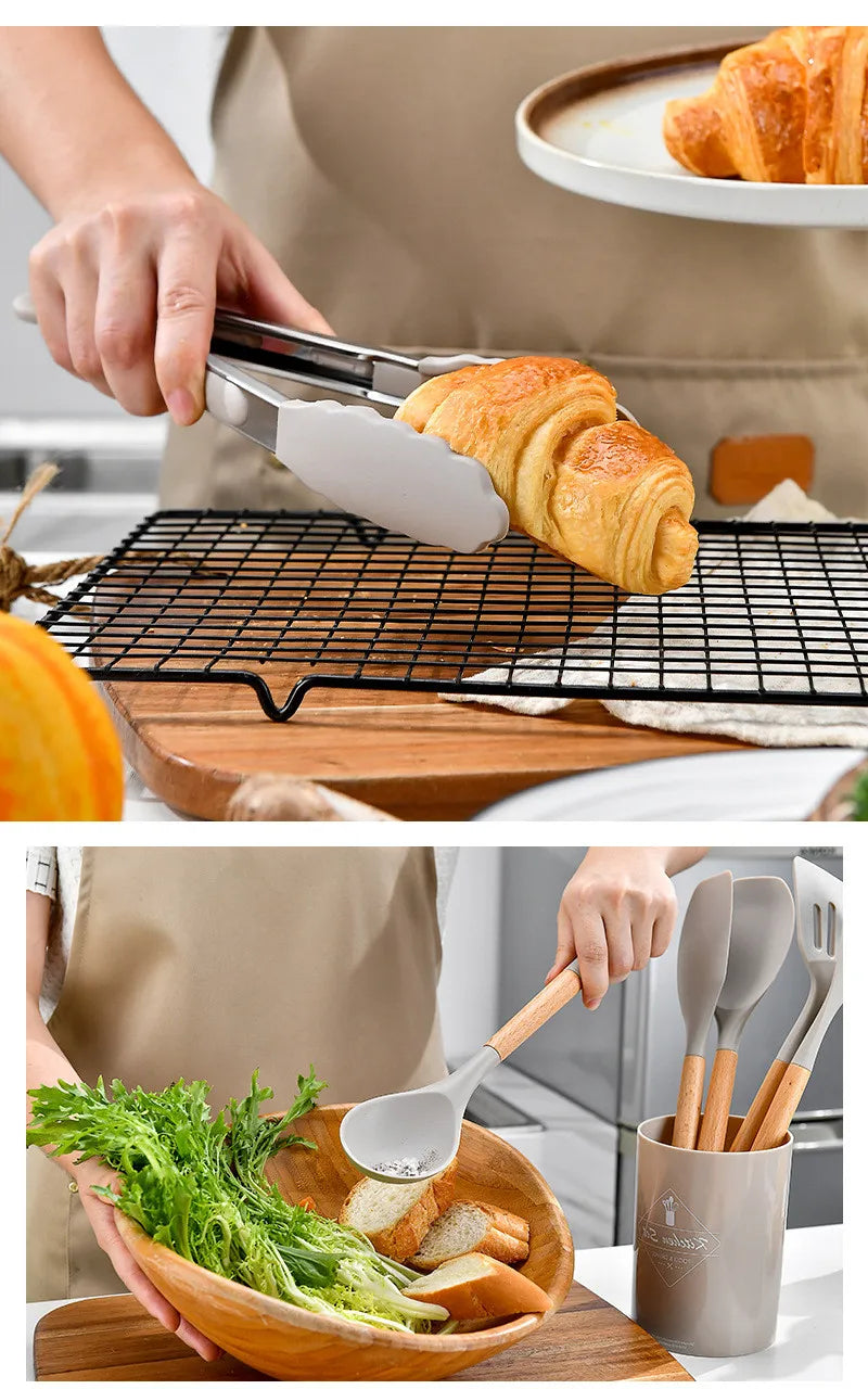 12-Piece Silicone Kitchen Utensil Set Durable, Heat-Resistant & Stylish